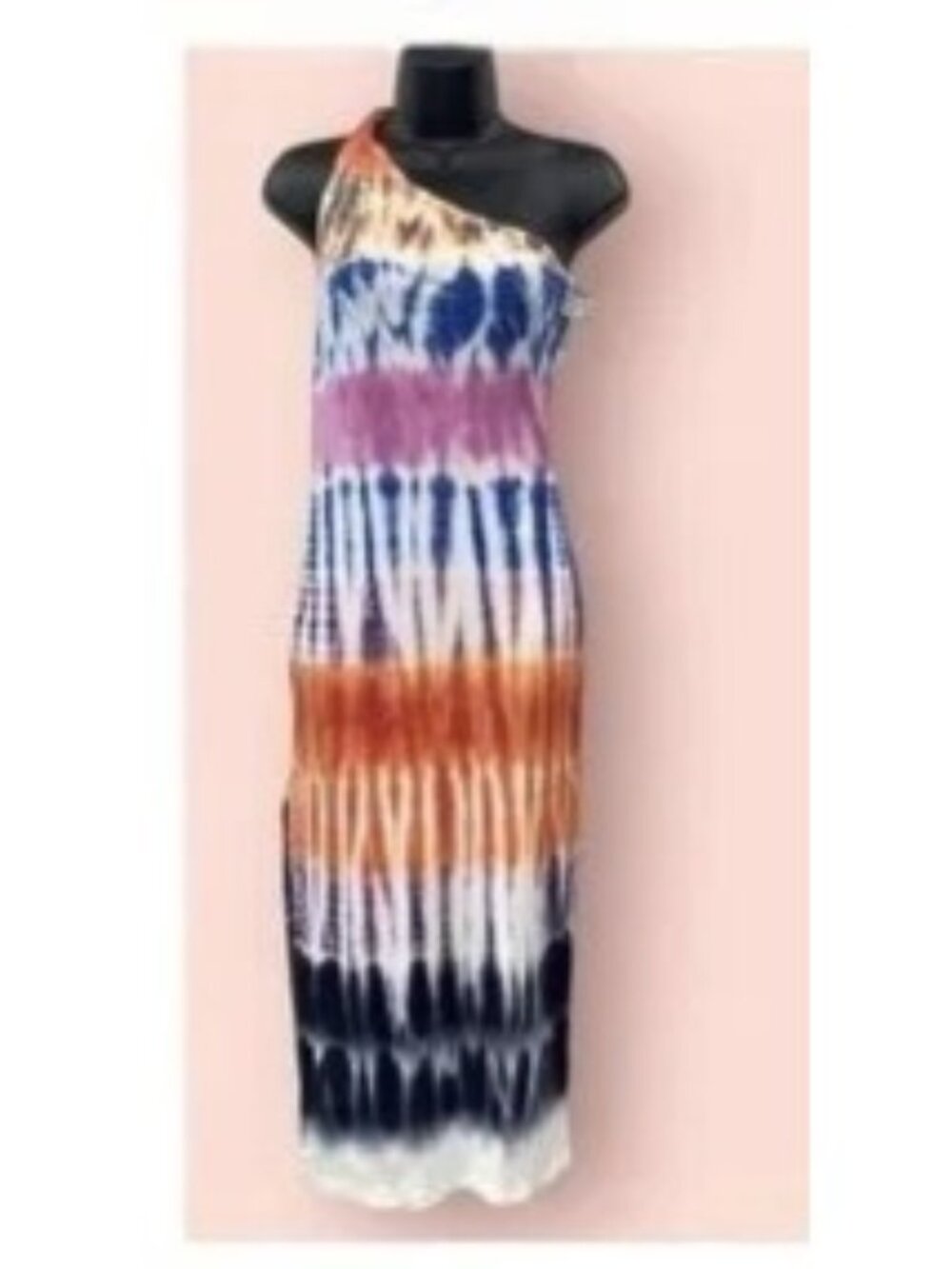 Youthful Fabulous & Broke Tie-Dye Midi Dress - One Shoulder Iggy, Medium, New
